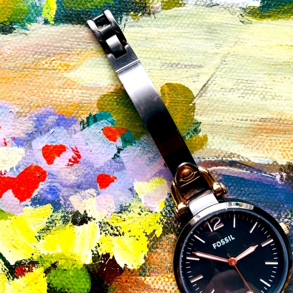 Fossil Georgia Smoke Grey SS Wrist Watch - Picture 3 of 6